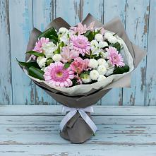 Букет цветов из:  Герберы, Альстромерии и Хризантемы в Бжедуховской