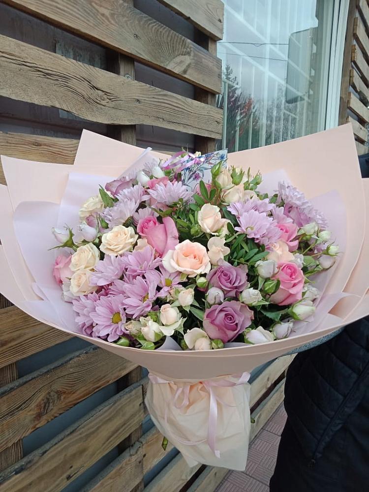 Букет цветов из: Розы и Хризантемы в Бжедуховской