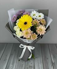 Букет цветов из:  Розы, Герберы и Хризантемы в Бжедуховской