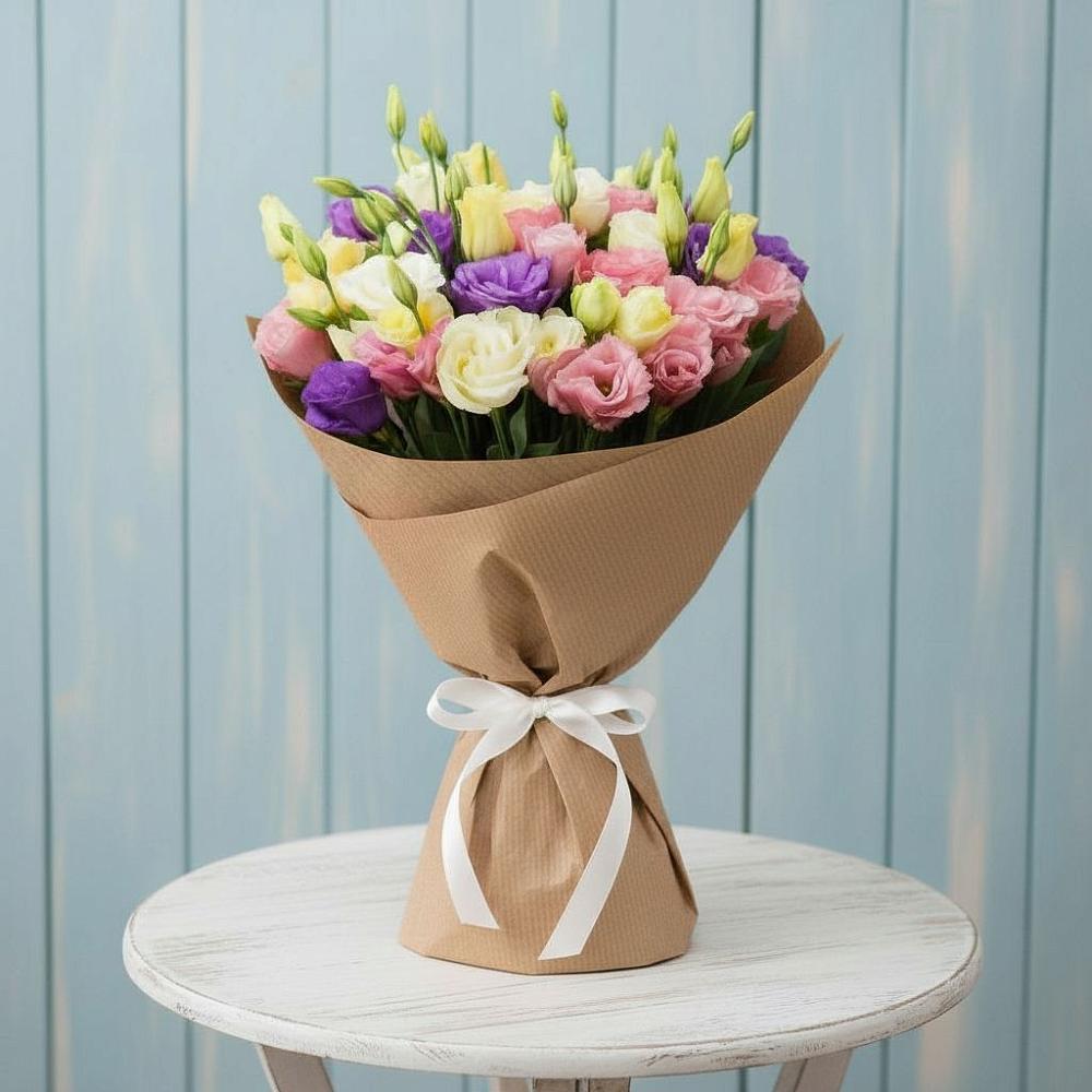 Букет цветов из: Лизиантусы в Бжедуховской