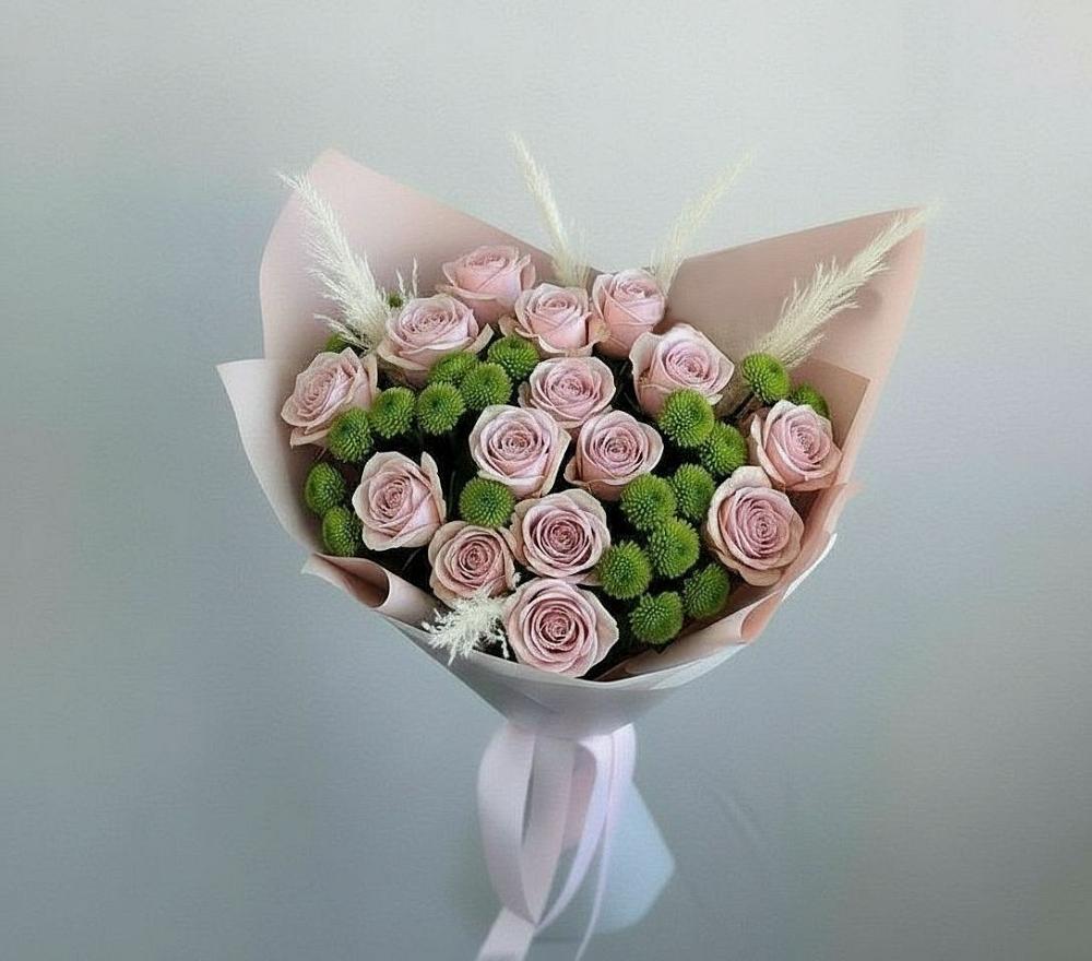 Букет цветов из: Розы и Хризантемы в Бжедуховской