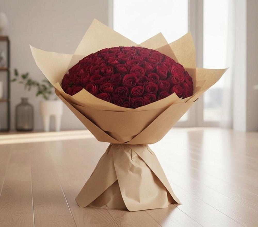 Букет 101 Красная роза в Бжедуховской