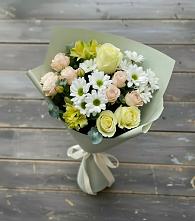 Букет цветов из:  Альстромерии, Розы и Хризантемы в Бжедуховской
