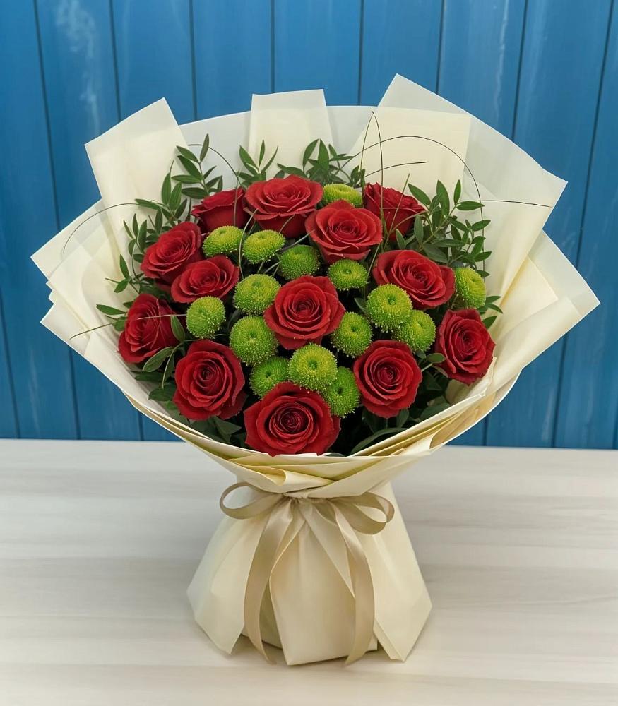 Букет цветов из: Розы и Хризантемы в Бжедуховской